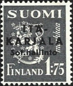 1941 Itä-Karja 1,75 mk Terävä A * LaPe 2 II liimakekantoja