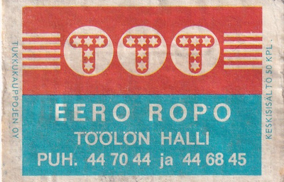 Helsinki, Eero Ropo . Töölön halli   4/9