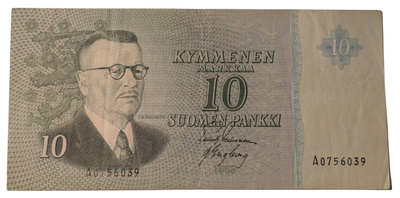 10 Markkaa 1963 ilman Litt A0756039