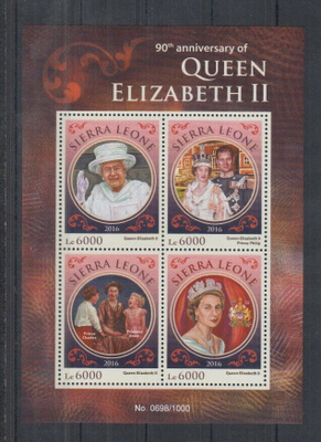KUNINKAALLISET Elisabet II  blokki SIERRA LEONE 2016 **