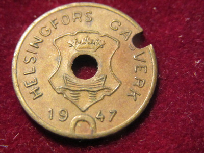 Helsingin kaasulaitos 1947. Kaasupoletti-Gas token