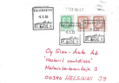 KALLENAUTIO 5.6.83 ERIK.LEIMA KUORI KULKENUT M75 MERKEILLÄ S