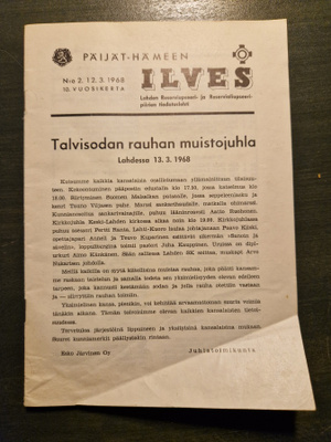 Päijät-hämeen Ilves N:2 12.3 1968 10.Vuosikerta