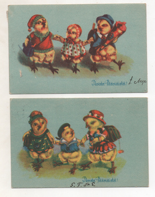 PÄÄSIÄISKORTIT kaksi kpl. 1943