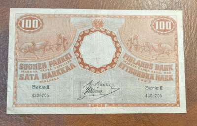 100 markkaa v.1909 sarja II