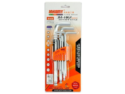 Jakemy JM-HK2 Kuusiokoloavain Sarja, 9 osaa, 1,5-10mm *UUSI*