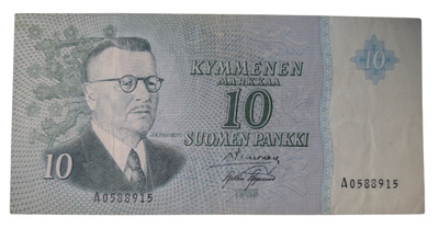 10 Markkaa 1963 ilman Litt A0588915
