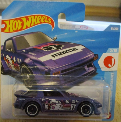Mazda RX-7 Wankel Coupe 3 Door Violet Rabbit Hot Wheels 1:64