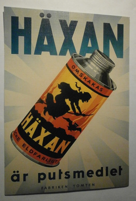 Häxan, puhdistusaineen mainoskortti, isokok. (A5), ei p.