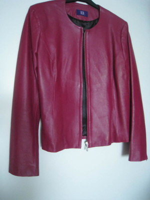 Nahkatakki fuksia 42 / 14  käyttämätön HINTA MUUTTUNUT