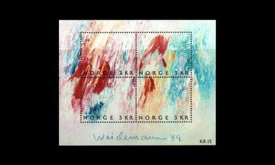 Norja 1023-6BL11 ** Norjalaista kuvataidetta -blokki (1989)