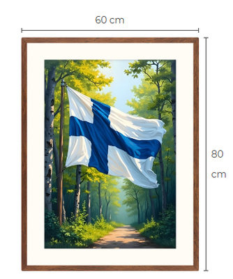 Uusi Suomen lippu Limited Edition taulu 60 cm x 80 cm