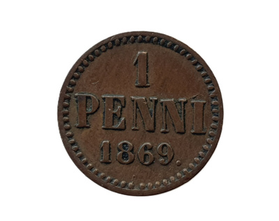 1 penni 1869 - hyväkuntoinen!