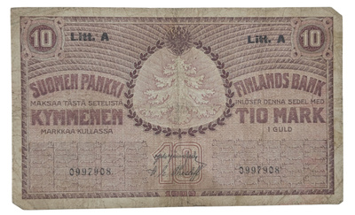 10 Markkaa 1909 Litt. A 0997908