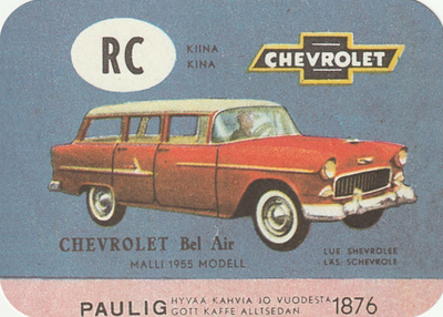 AUTOKORTTI - CHEVROLET BEL AIR MALLI 1955