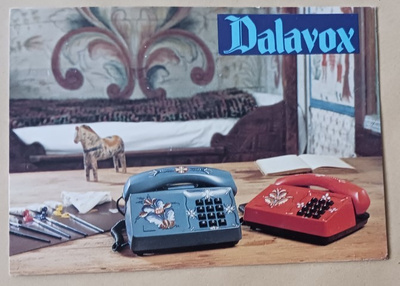 Dalavox-näppäinpuhelin, mainospk, p. 1984