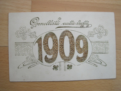 VANHA Postikortti Onnitelukortti 1909