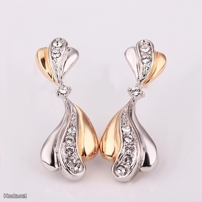 0303 .. 18K Kulta Duble Crystal Kauniit .. Korvakorut