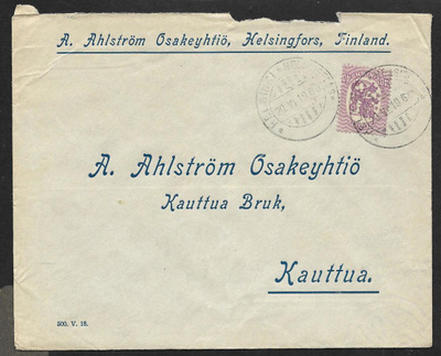 Postilä. - Saarinen 0,40mk (LAPE 72A) Helsinki 20.6.1919