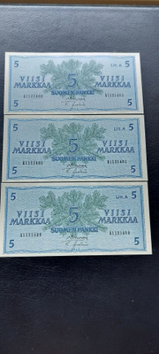 5 mk 1963 Litt.A, SIM-Ign(v), A-sarjaa, KL 9-10