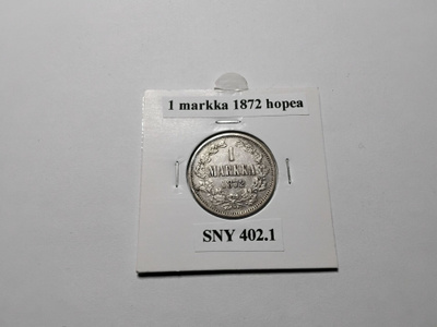 Suomi 1 markka 1872 hopea SNY 402.1