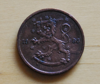 Suomi 5 penniä 1938