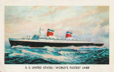 LAIVAKORTTI - S.S. UNITED STATES
