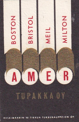 AMER, Tupakka Oy, Boston, Bristol, Meil. Milton    s20