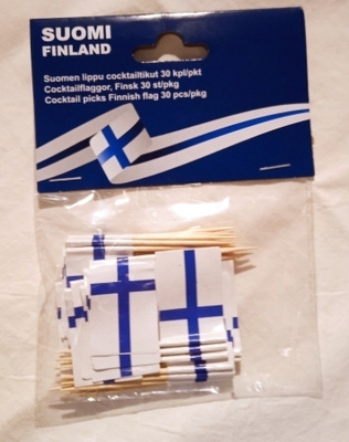 30 kpl/pkt Suomen lippu cocktailtikut