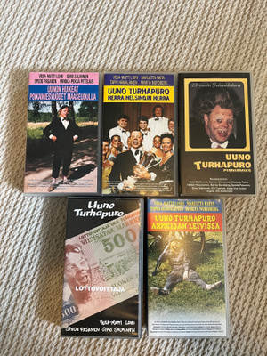 Uuno Turhapuro elokuvat  5 kpl (VHS)