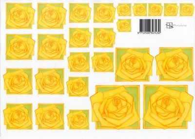 KORTTIKUVA / 3D °"KELTAISET RUUSUT"° / Marjoleine