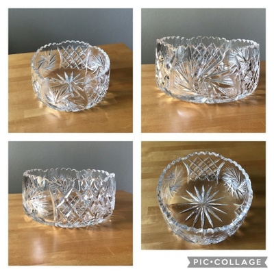 Kristallikulho / malja, Kehrä kuvio ( halkaisija 18 cm )