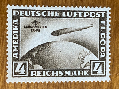 SAKSA REICH 1930 ZEPPELIN ETELÄ-AMERIKAN LENTO 4MK** (X jaY)