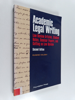 Eugene Volokh : Academic legal writing : law review artic...