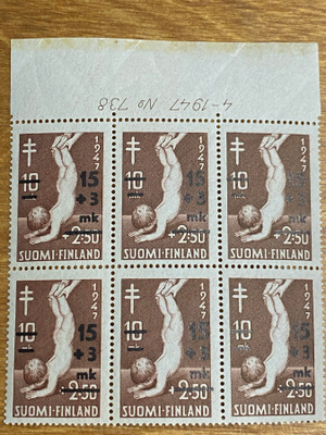 TUB 1948 15MK+3MK NUMERO KUUSILO**