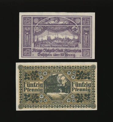Saksa Notgeld 25, 50 Pfennig, Hildesheim 18.10.1918