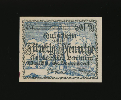Saksa Notgeld 50 Pfennig, Borkum 10.6.1918