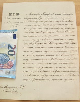 Venäjä Eläkkeen Myöntökirja Kenraali Tesleff Leski 1850