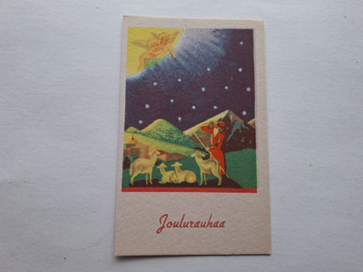 Vanha Joulukortti - koko 11 x 7 ( Kulkematon )