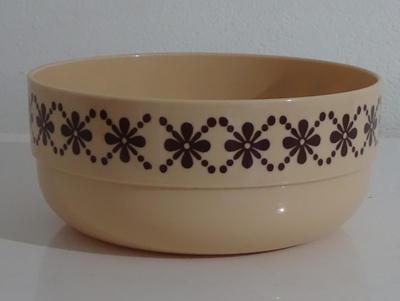 Retro kuviollinen Plastex 649 muovikulho