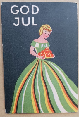 Nuori leidi tuo tarjolle jouluomenoita, kulk.
