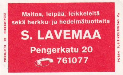 S. Lavemaa, Pengerkatu  20  4/15