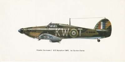 LENTOKONEKORTTI - HAWKER HURRICANE I 615 SQUADRON 1940