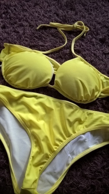 Keltaiset Bikinit / Push up -bikiniliivit ja Bikinihousut M