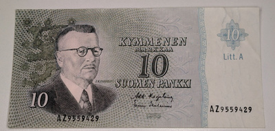 10 Markkaa 1963 Litt. A AZ9559429