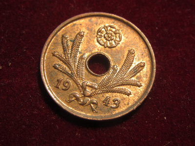 10 penniä 1943 Cu