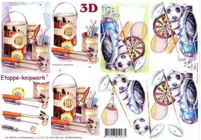 3D KUVA "TENNIS, GOLF, DARTS...REMONTOINTI" /Etappe-Knipwerk