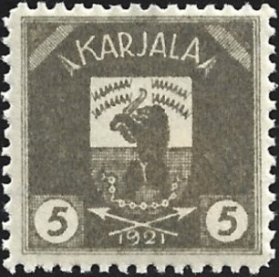 1922 Karjala 5 p harmaa ** LaPe K  1  B