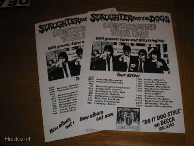SLAUGHTER & THE DOGS kiertue juliste A4 -1978- vintage orig.