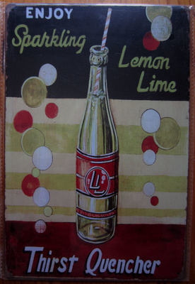 Lemon Lime Drink - (retro style) - Metallinen taulu 20x30cm